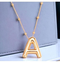 Balloon Initial Necklaces for Women Gold Initial Letter Pendant Necklace for Women Gold Initial Necklaces Alphabet Necklace D...