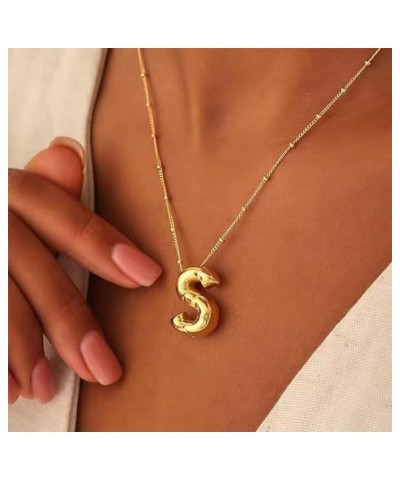 Balloon Initial Necklaces for Women Gold Initial Letter Pendant Necklace for Women Gold Initial Necklaces Alphabet Necklace D...