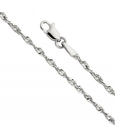 14k REAL Yellow OR White Gold Solid 2mm Diamond Cut Rope Chain Necklace with Lobster Claw Clasp White Gold 24.0 Inches $149.4...