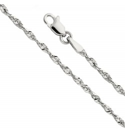 14k REAL Yellow OR White Gold Solid 2mm Diamond Cut Rope Chain Necklace with Lobster Claw Clasp White Gold 24.0 Inches $149.4...