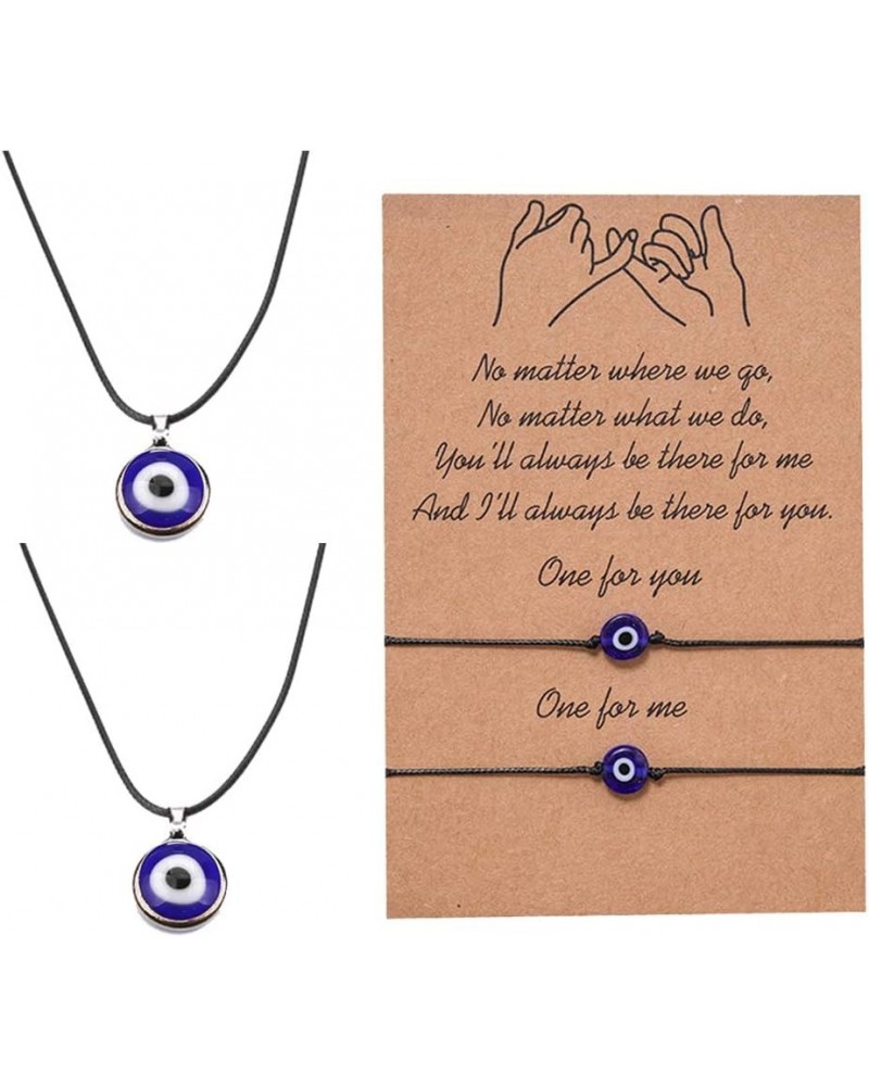 Evil Eye Pendant Necklace Turkish Evil Eye Necklace Glass Eye Leather Rope Necklace for Women Men Protection Lucky Jewelry 2 ...