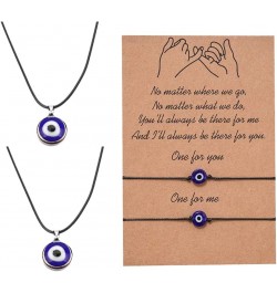 Evil Eye Pendant Necklace Turkish Evil Eye Necklace Glass Eye Leather Rope Necklace for Women Men Protection Lucky Jewelry 2 ...