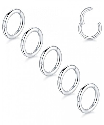 14G 16G 18G 20G Nose Ring Hoop Stainless Steel Hinged Segment Ring Hoop Nose Clicker Ring Tragus Helix Cartilage Daith Rook E...