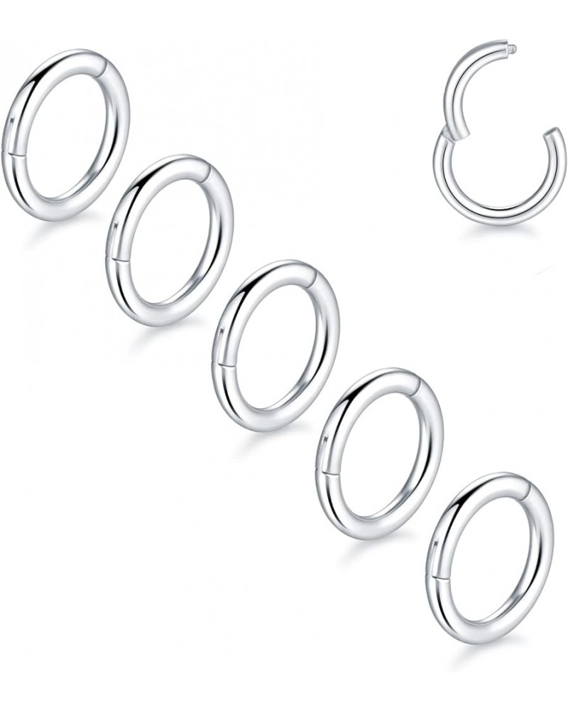 14G 16G 18G 20G Nose Ring Hoop Stainless Steel Hinged Segment Ring Hoop Nose Clicker Ring Tragus Helix Cartilage Daith Rook E...