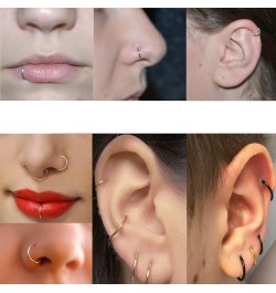 14G 16G 18G 20G Nose Ring Hoop Stainless Steel Hinged Segment Ring Hoop Nose Clicker Ring Tragus Helix Cartilage Daith Rook E...