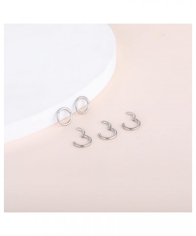 14G 16G 18G 20G Nose Ring Hoop Stainless Steel Hinged Segment Ring Hoop Nose Clicker Ring Tragus Helix Cartilage Daith Rook E...