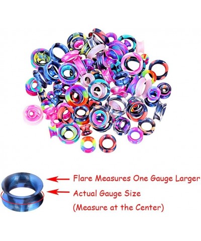 24pcs-100pcs Colorful Silicone Ear Gauges Double Flared Ear Tunnels Set Stretchers Expander Ear Piercing Jewelry 24pcs, 2G $1...