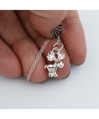 Sterling Silver Elephant Charm Pendant Necklace for Women 3D MOOSE $14.00 Necklaces