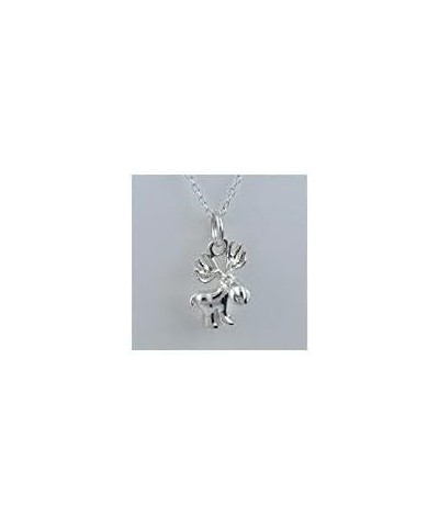 Sterling Silver Elephant Charm Pendant Necklace for Women 3D MOOSE $14.00 Necklaces