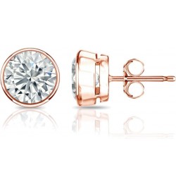 14k Rose Gold Bezel-set Round Diamond Stud Earrings (1/5-2cttw, O.White, I2-I3) Push-backs 0.6 carats $395.55 Earrings