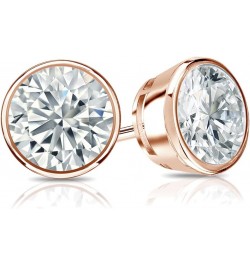 14k Rose Gold Bezel-set Round Diamond Stud Earrings (1/5-2cttw, O.White, I2-I3) Push-backs 0.6 carats $395.55 Earrings