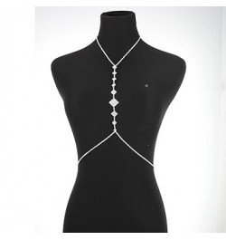 Sexy Body Chains Rhinestone Body Jewelry Sparkling Body Belly Chains Bikini Body Crystal for Girls and Women (Rhombus-S) Rhom...