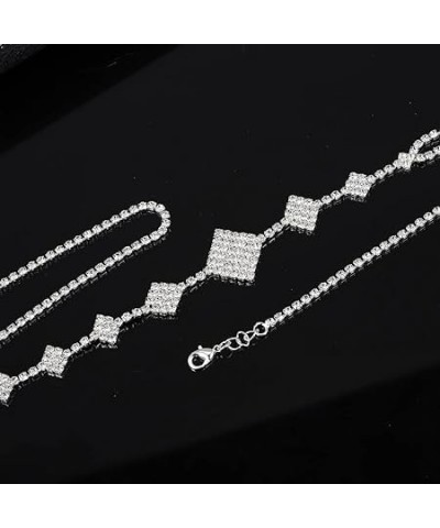 Sexy Body Chains Rhinestone Body Jewelry Sparkling Body Belly Chains Bikini Body Crystal for Girls and Women (Rhombus-S) Rhom...