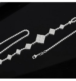 Sexy Body Chains Rhinestone Body Jewelry Sparkling Body Belly Chains Bikini Body Crystal for Girls and Women (Rhombus-S) Rhom...