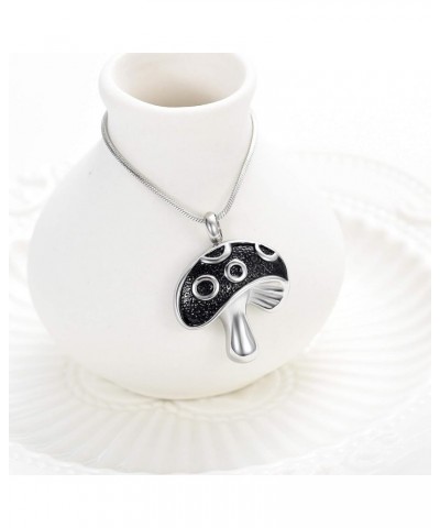 Cremation Urn Necklace for Ashes Mushroom Shaped Memorial Ashes Jewelry Keepsake Cremation Urn Pendant for Loved One with Fil...