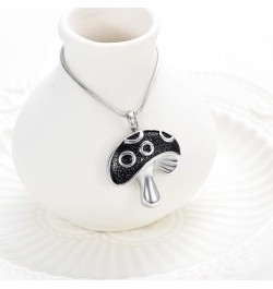 Cremation Urn Necklace for Ashes Mushroom Shaped Memorial Ashes Jewelry Keepsake Cremation Urn Pendant for Loved One with Fil...