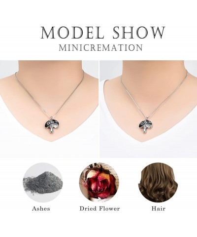 Cremation Urn Necklace for Ashes Mushroom Shaped Memorial Ashes Jewelry Keepsake Cremation Urn Pendant for Loved One with Fil...