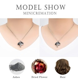 Cremation Urn Necklace for Ashes Mushroom Shaped Memorial Ashes Jewelry Keepsake Cremation Urn Pendant for Loved One with Fil...