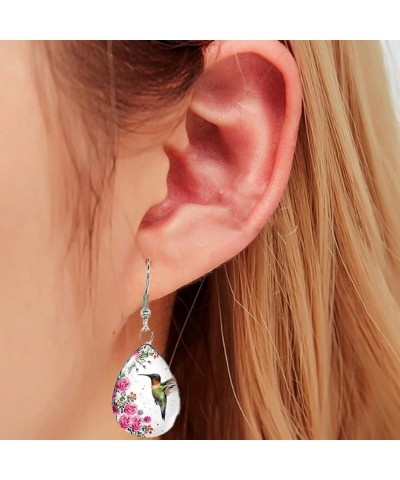 Earrings/Hummingbird Tear drop Earring Glass Dome Photo Jewelry Bird Art Earrings Nature $13.19 Earrings