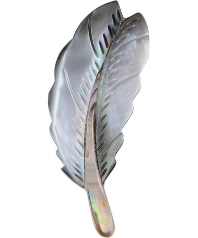 Natural Abalone Shell Silver Tone Feather Fashion Brooch Pin Accessories $11.21 Brooches & Pins