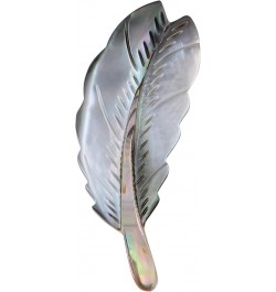 Natural Abalone Shell Silver Tone Feather Fashion Brooch Pin Accessories $11.21 Brooches & Pins