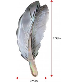 Natural Abalone Shell Silver Tone Feather Fashion Brooch Pin Accessories $11.21 Brooches & Pins