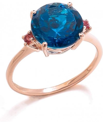 3.90 Ct. London Blue Topaz Pink Tourmaline Solid 10kt Rose Gold Engagement Ring $66.50 Rings