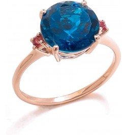 3.90 Ct. London Blue Topaz Pink Tourmaline Solid 10kt Rose Gold Engagement Ring $66.50 Rings