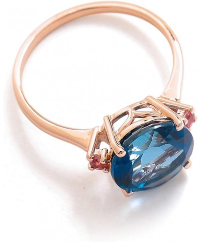 3.90 Ct. London Blue Topaz Pink Tourmaline Solid 10kt Rose Gold Engagement Ring $66.50 Rings