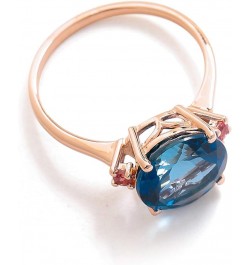 3.90 Ct. London Blue Topaz Pink Tourmaline Solid 10kt Rose Gold Engagement Ring $66.50 Rings