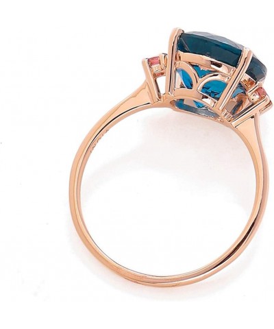 3.90 Ct. London Blue Topaz Pink Tourmaline Solid 10kt Rose Gold Engagement Ring $66.50 Rings