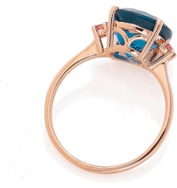 3.90 Ct. London Blue Topaz Pink Tourmaline Solid 10kt Rose Gold Engagement Ring $66.50 Rings