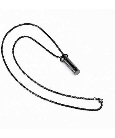 Tube Pendant Ashes Urn Necklace Keepsake Black Cremation Memorial Stainless Steel Jewelry Mama $17.39 Necklaces