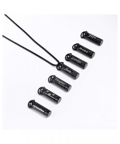 Tube Pendant Ashes Urn Necklace Keepsake Black Cremation Memorial Stainless Steel Jewelry Mama $17.39 Necklaces