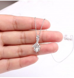 925 Sterling Silver Love Knot Necklace for Women with Cubic Zirconia for Mom Daugter Sister Boyfriend's Mom on Wedding Christ...