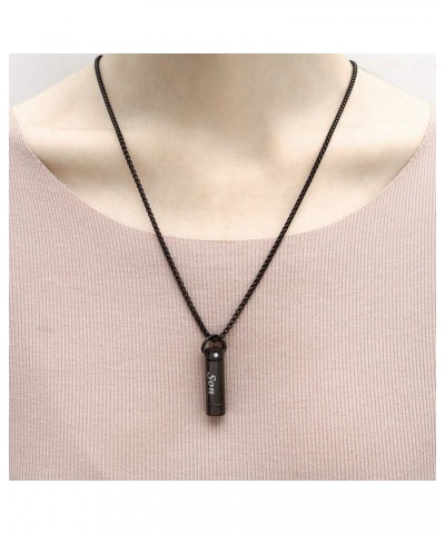 Tube Pendant Ashes Urn Necklace Keepsake Black Cremation Memorial Stainless Steel Jewelry Mama $17.39 Necklaces