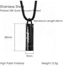 Tube Pendant Ashes Urn Necklace Keepsake Black Cremation Memorial Stainless Steel Jewelry Mama $17.39 Necklaces