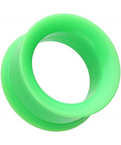 Solid Smooth Flared Screw-Fit Ear Gauge Tunnel Plug 4 GA (5mm), Green $10.82 Body Jewelry