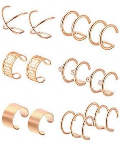 1Set 6 Pairs Stainless Steel Ear Clips Set Hoop Ear Cuffs Helix Cartilage Clip on Earrings Non Piercing Cartilage Earrings fo...