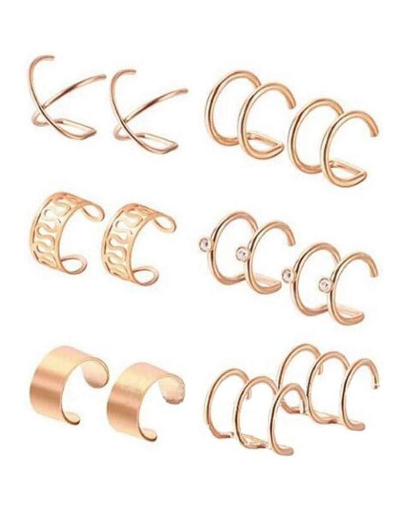 1Set 6 Pairs Stainless Steel Ear Clips Set Hoop Ear Cuffs Helix Cartilage Clip on Earrings Non Piercing Cartilage Earrings fo...