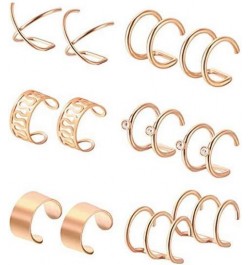 1Set 6 Pairs Stainless Steel Ear Clips Set Hoop Ear Cuffs Helix Cartilage Clip on Earrings Non Piercing Cartilage Earrings fo...