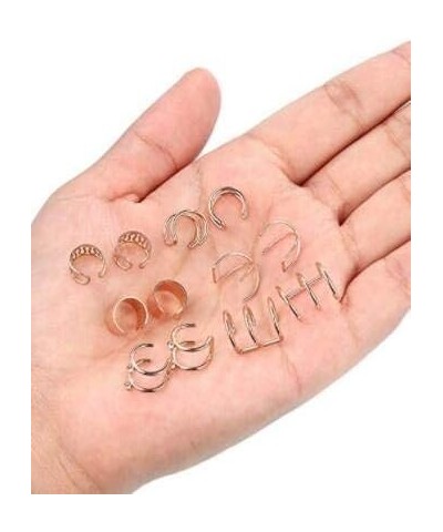 1Set 6 Pairs Stainless Steel Ear Clips Set Hoop Ear Cuffs Helix Cartilage Clip on Earrings Non Piercing Cartilage Earrings fo...