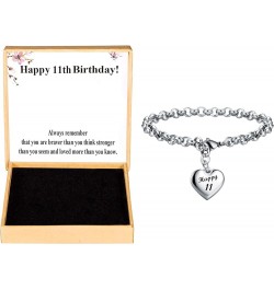 Happy Birthday Gifts Bracelet Heart Charm Birthday Bracelets Gift for Women Teen Girls 11th 12th 13th 14th 15th 16th 17th 18t...