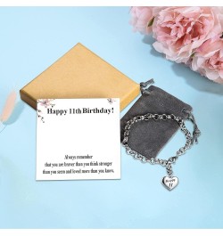 Happy Birthday Gifts Bracelet Heart Charm Birthday Bracelets Gift for Women Teen Girls 11th 12th 13th 14th 15th 16th 17th 18t...