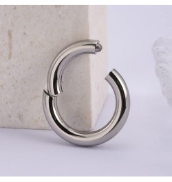 Large Gauge Hinged Hoop 6G 8G 10G 10mm 12mm 14mm 16mm - ASTM F136 Titanium Clicker for Septum, Lobe Stretching, Hypoallergeni...