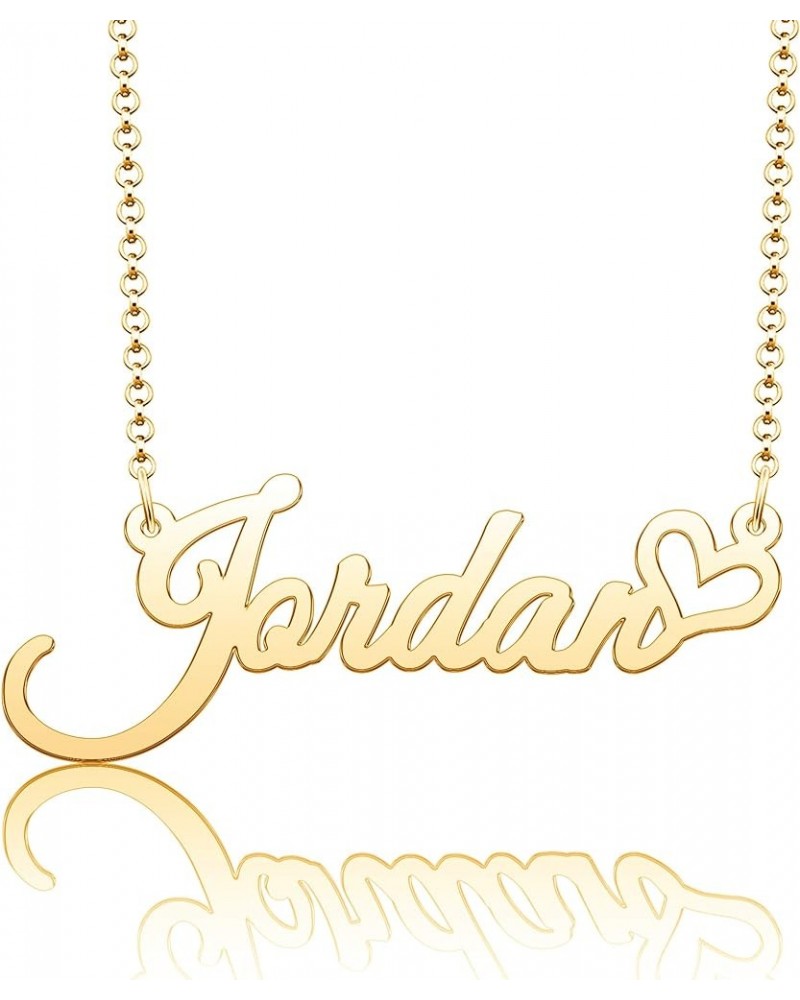 Personalized Name Necklace Heart Symbol Copper Jewelry for Girls Name Necklace for Women Gold Name Necklace Jordan-Gold $10.0...