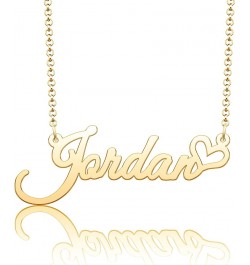 Personalized Name Necklace Heart Symbol Copper Jewelry for Girls Name Necklace for Women Gold Name Necklace Jordan-Gold $10.0...