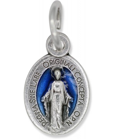 Pack of 10 - Mini Miraculous Medal Pendant for Charm Bracelet or Necklace, 1/2" Silver and Blue, Small - Made in Italy $8.84 ...