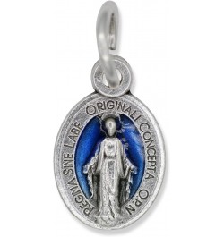 Pack of 10 - Mini Miraculous Medal Pendant for Charm Bracelet or Necklace, 1/2" Silver and Blue, Small - Made in Italy $8.84 ...