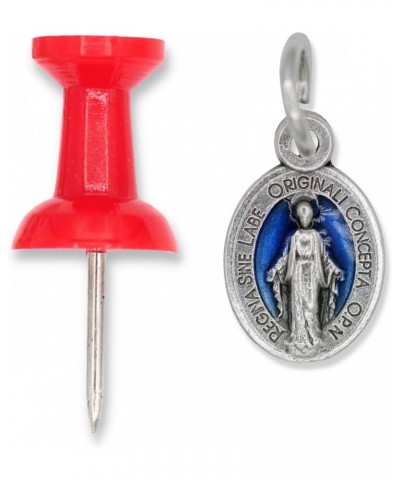 Pack of 10 - Mini Miraculous Medal Pendant for Charm Bracelet or Necklace, 1/2" Silver and Blue, Small - Made in Italy $8.84 ...